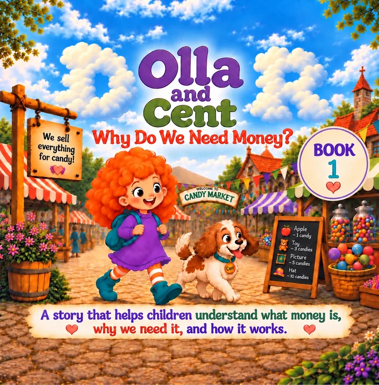 Book 1 cover: Olla and Cent, Why Do We Need Money?